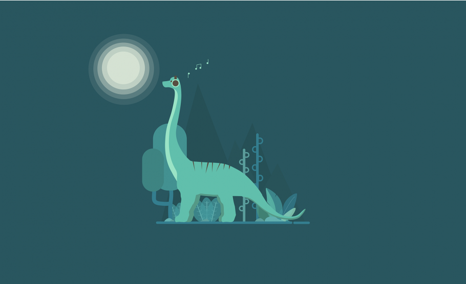 Динозавр на зеленом фоне