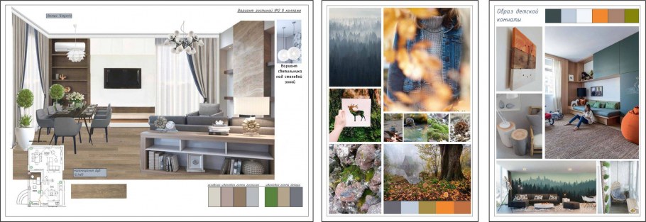 Коллаж интерьера в перспективе