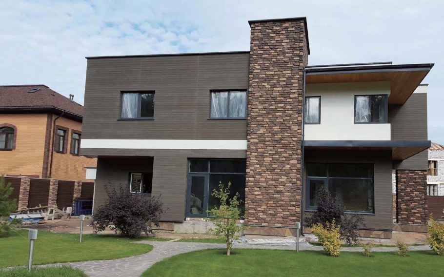 Японские фиброцементные фасадные панели KMEW