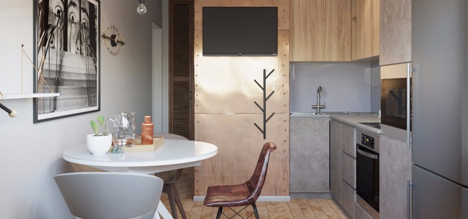 Кухня в скандинавском стиле 8 кв м