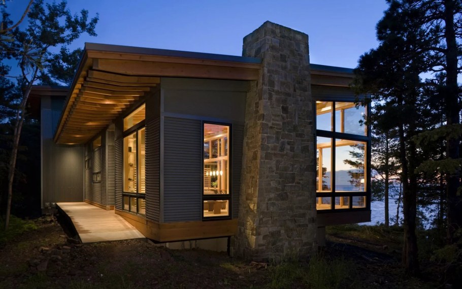 Финский дом Модерн с односкатной крышей