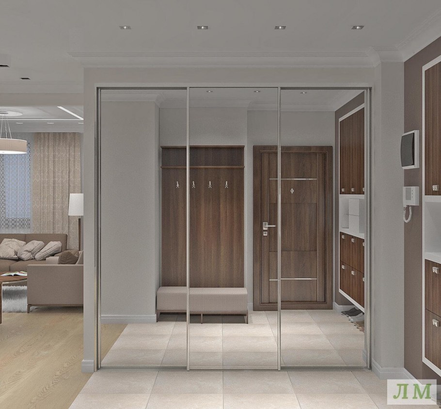 Встроенный шкаф купе зеркальный