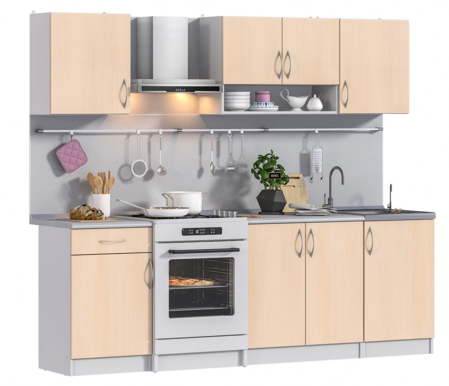 Лайма кухня белый/дуб кремона шампань/трентоr5