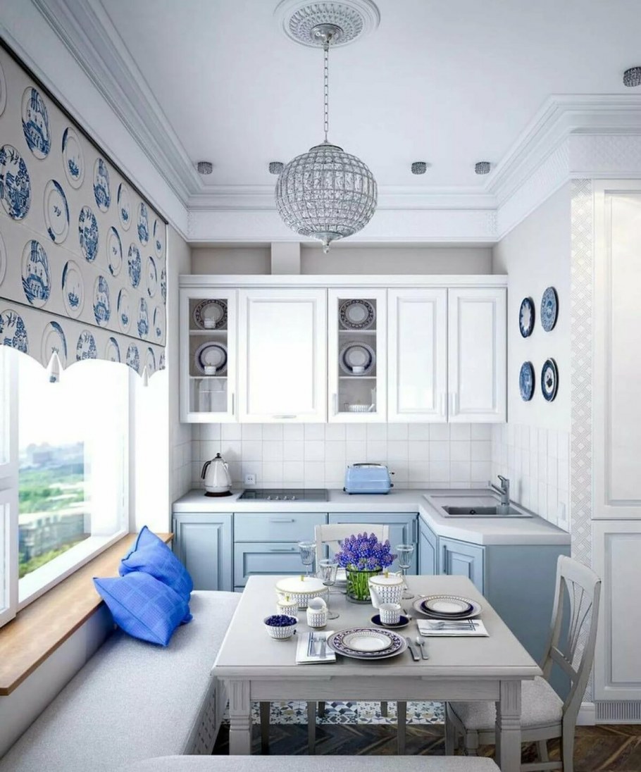 Кухня 10кв.м. с балконом в стиле Прованс