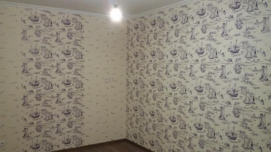 Поклейка обоев рисунок