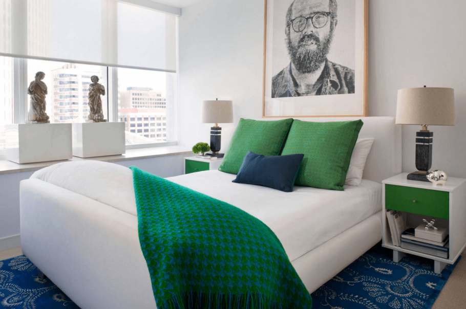 Гостиная в зеленых тонах