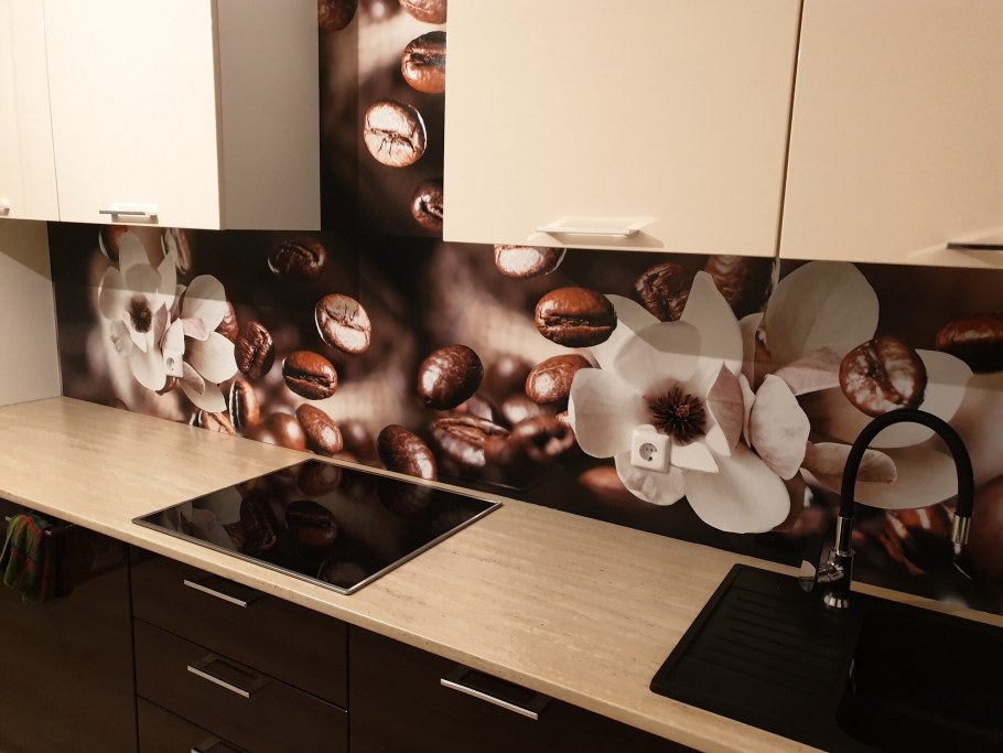 Кухонный фартук ABC 3000х600х1,5мм кофейный аромат (26)