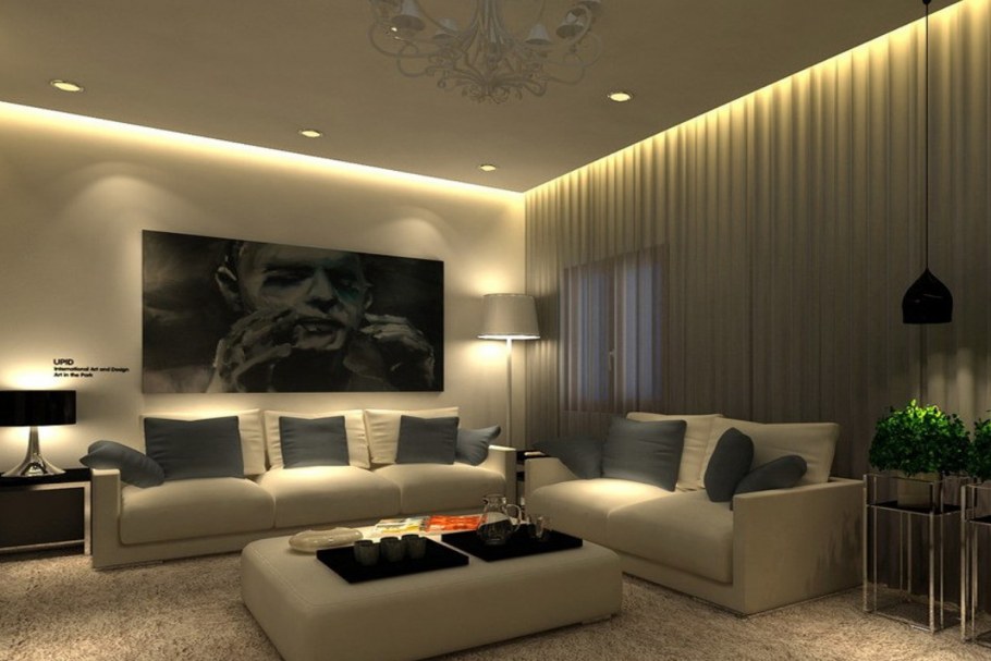 Парящий потолок в зале