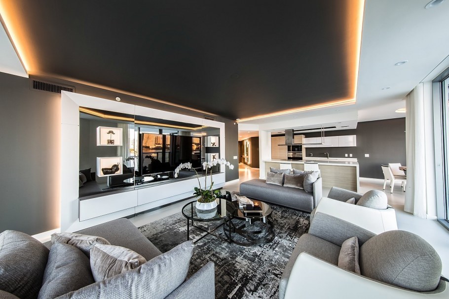 Черный матовый натяжной потолок