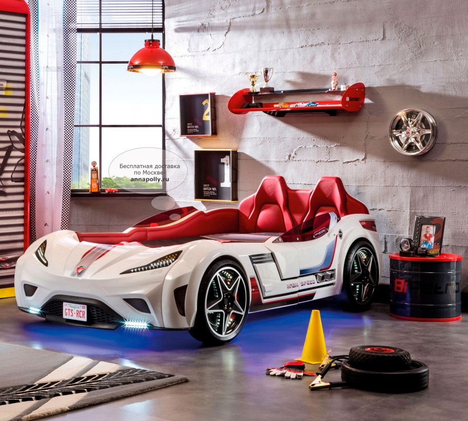 Кровать машина Cilek GTS красная