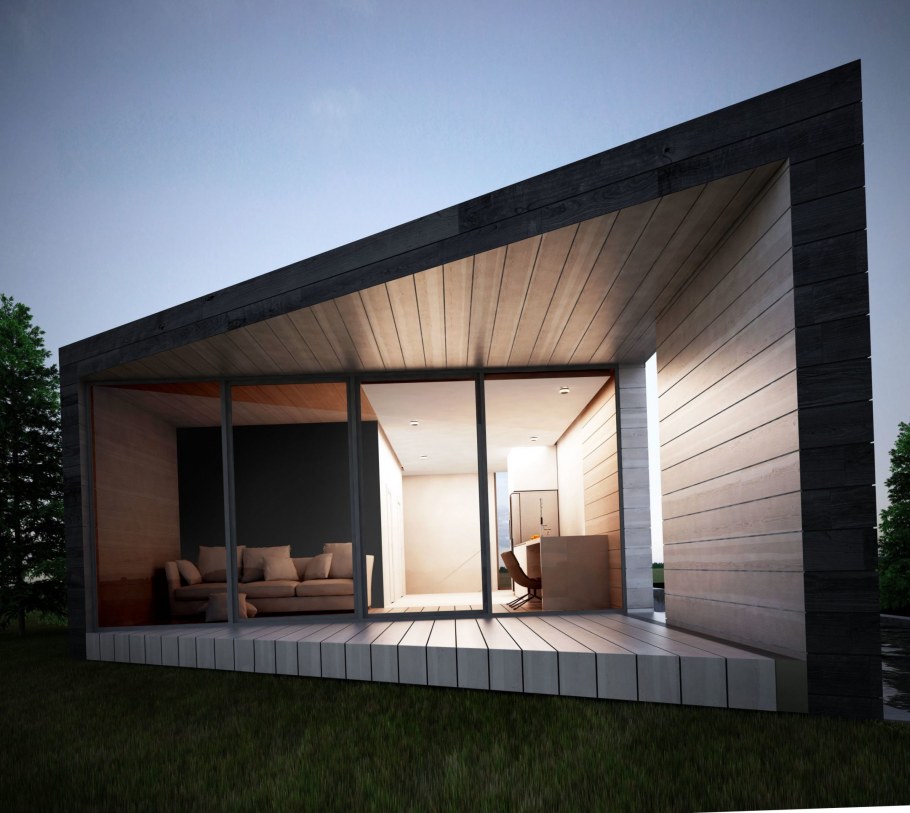 Барнхаус с односкатной крышей