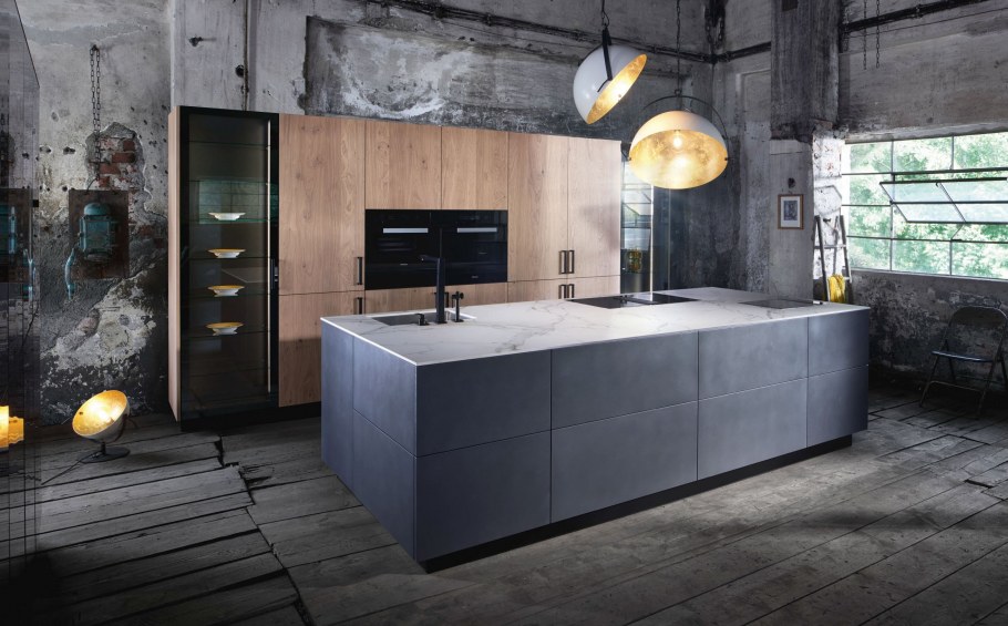 Кухня в стиле лофт бетон