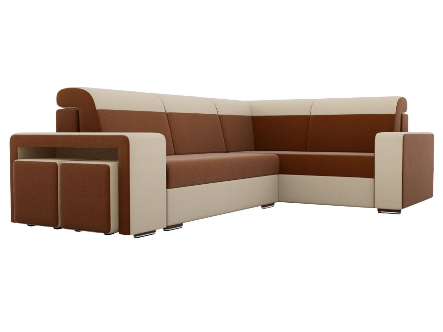 Диван Мустанг с двумя пуфами