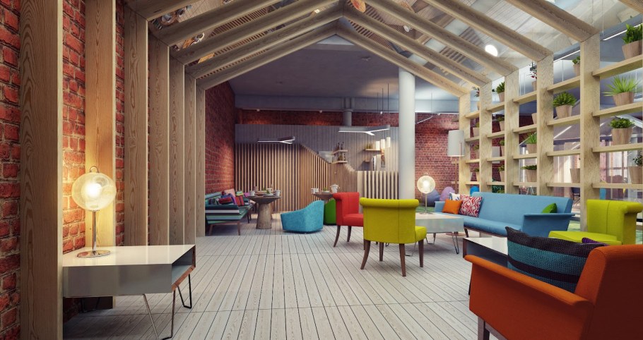 Зона отдыха в стиле лофт