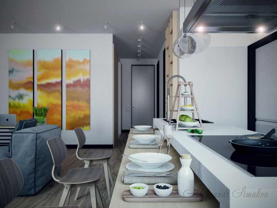 Картины в интерьере квартиры студия 30 кв