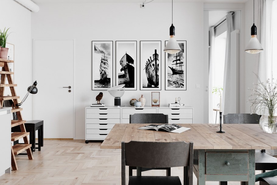 Гостиная дома Скандинавский стиль лофт