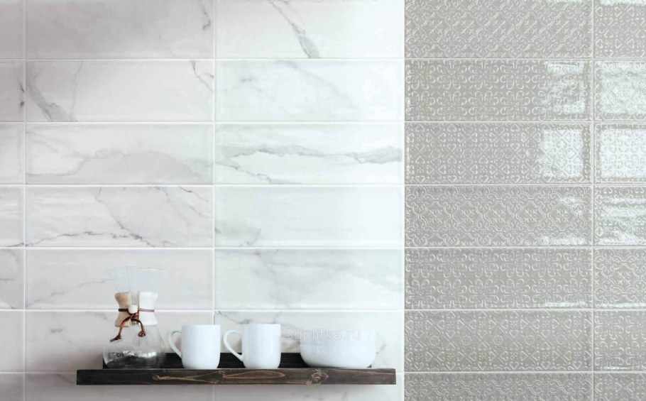 Настенная плитка Monopole Ceramica Angelo Angelina Bianco brillo liso 10x30 см