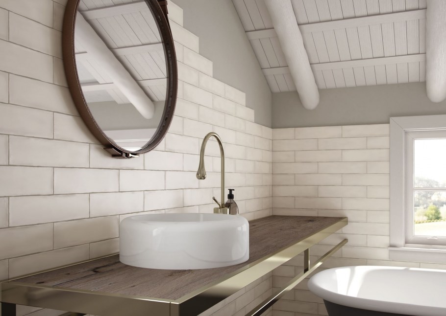 Colonial Wood White brillo 7.5x30