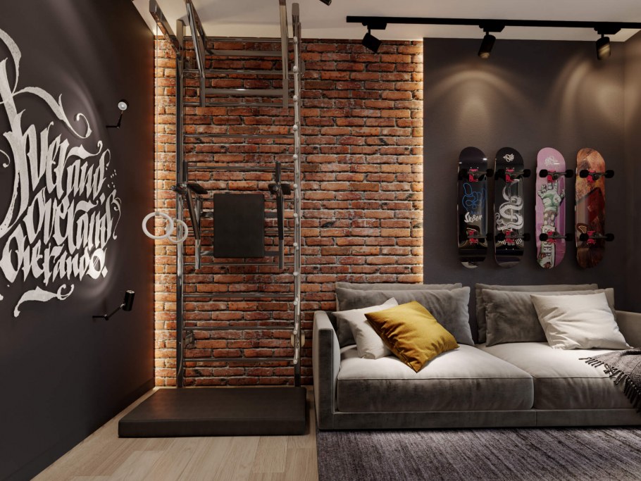 Кухня в стиле лофт 14м2