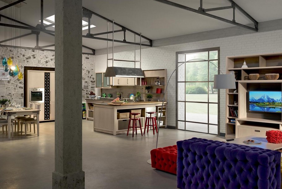 Кухня в стиле Индастриал Шик