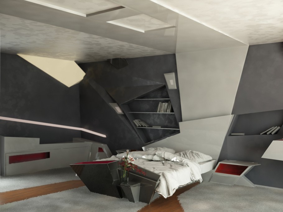 Кровать в стиле кубизм