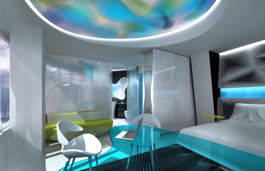 Спальня в маленькой комнате 9 кв.м бирюза