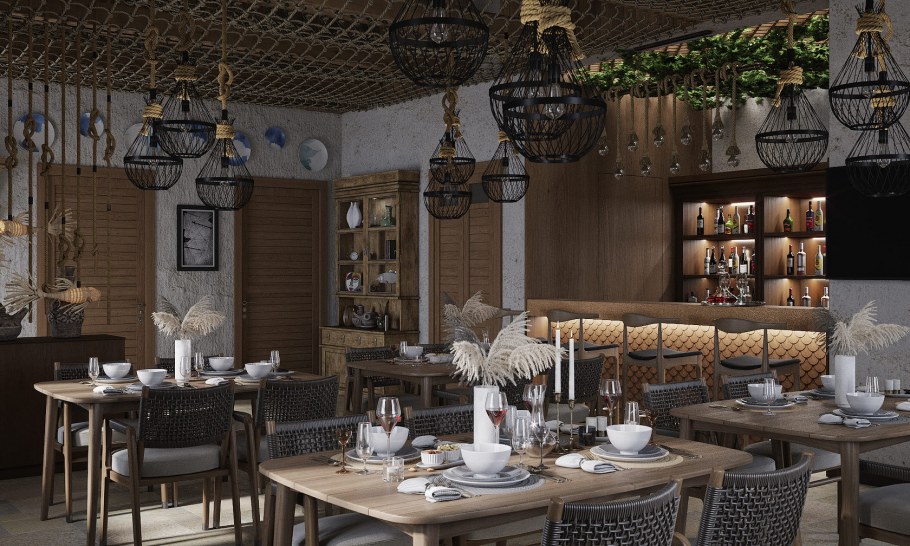 Интерьер кафе в стиле арт деко