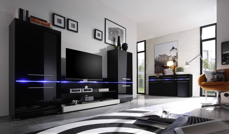 Стенка Модерн - эффект 3d - комплект с led 16к