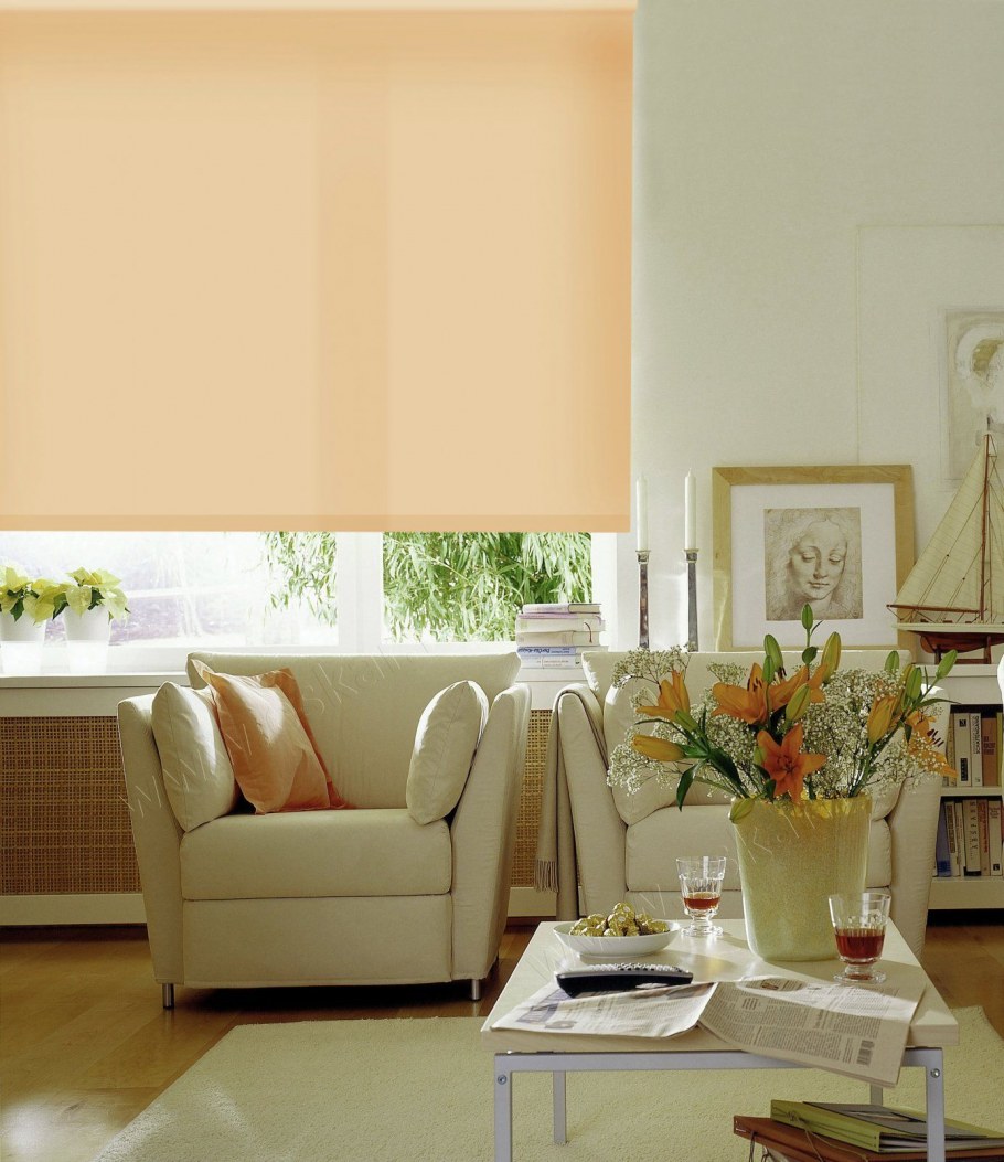 Рулонная штора Эскар светлый абрикос