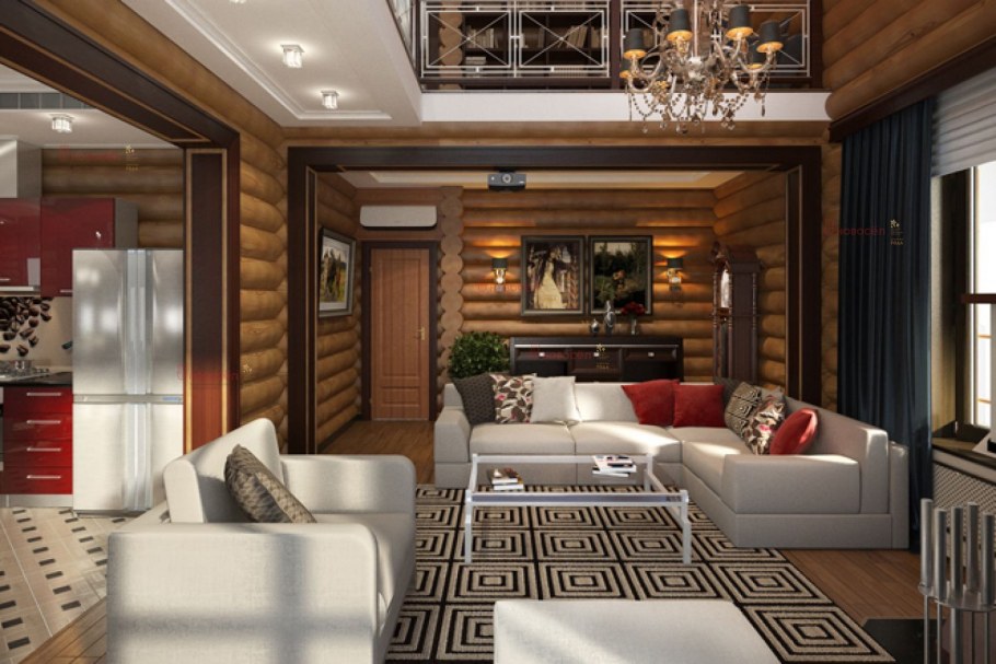 Интерьер студии в теплых тонах