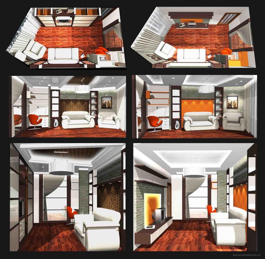 Двухэтажная гостиная