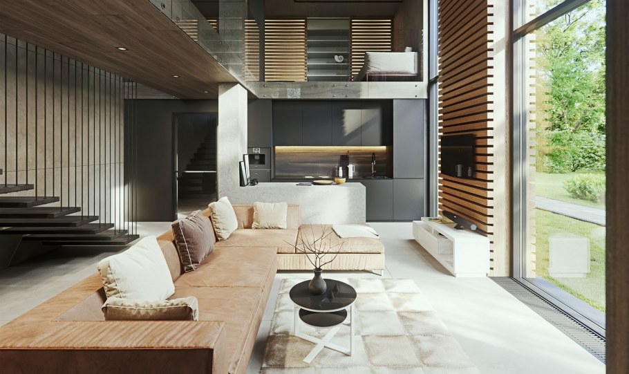 Двухэтажная квартира в современном стиле