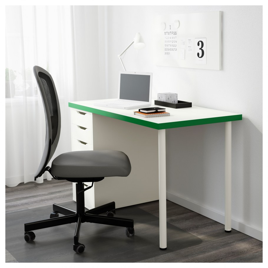 ЛИННМОН / Алекс стол, черно-коричневый, белый