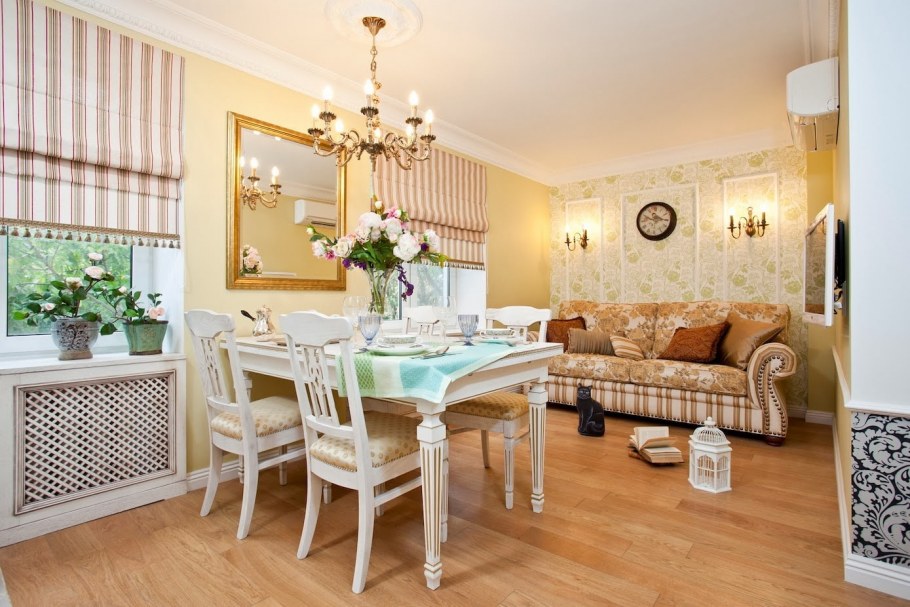 Кухня гостиная в стиле ретро