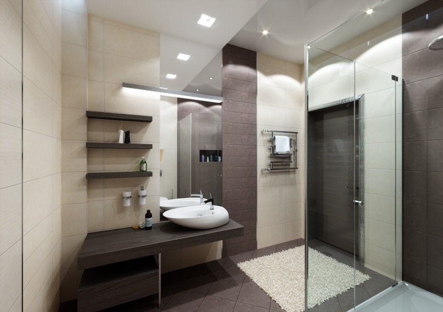 Проект ванной комнаты с душевой