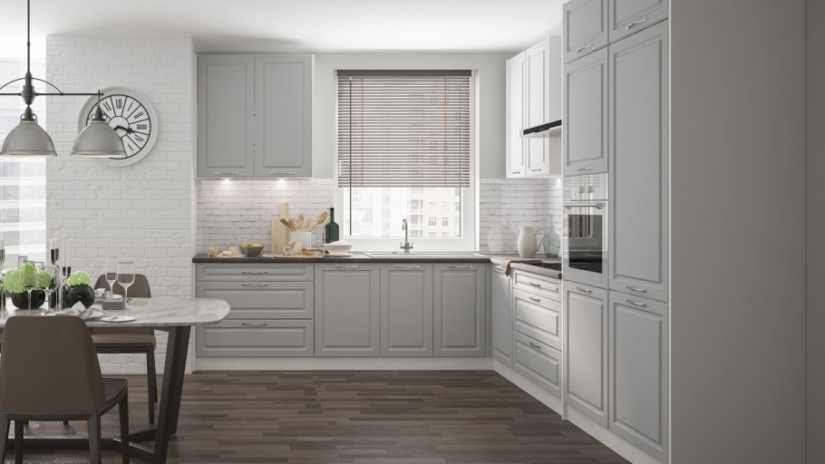 Кухня белая Нео классика 10м