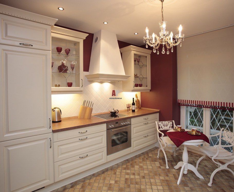 Кухня в стиле Неоклассика светлая с деревом