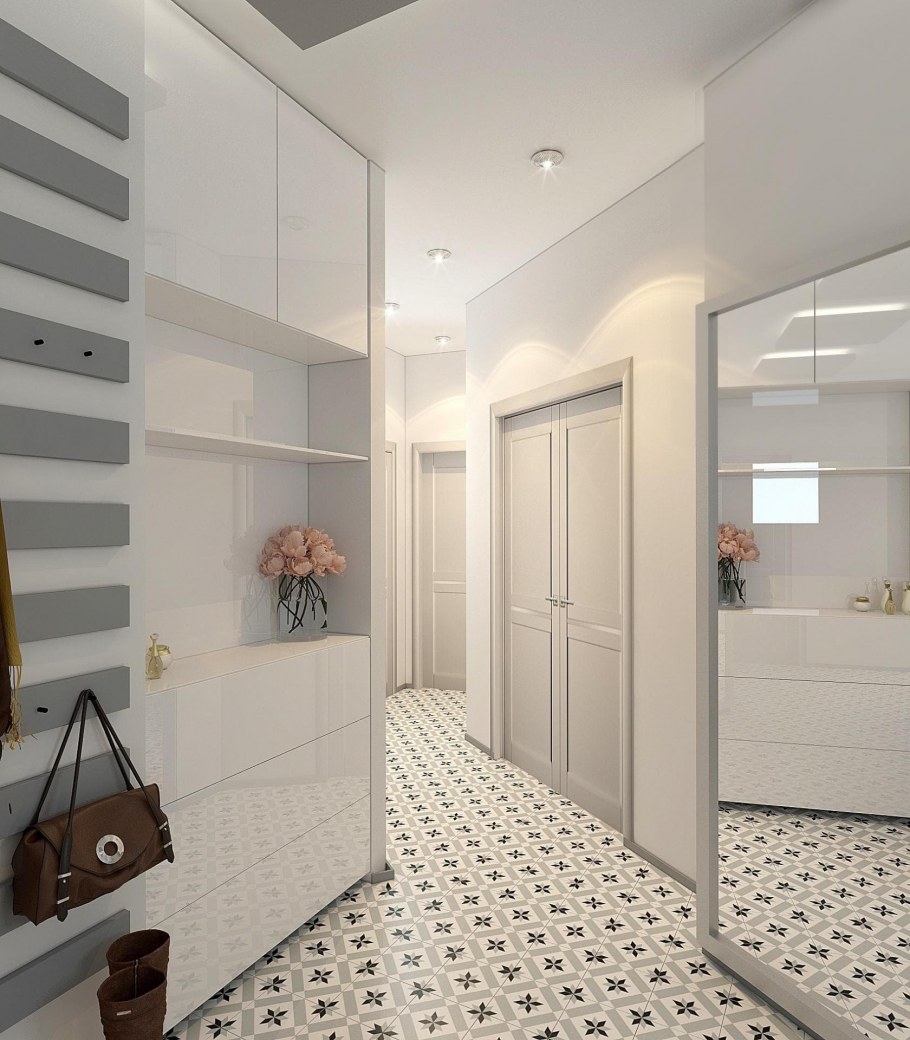 Светлая прихожая в современном стиле