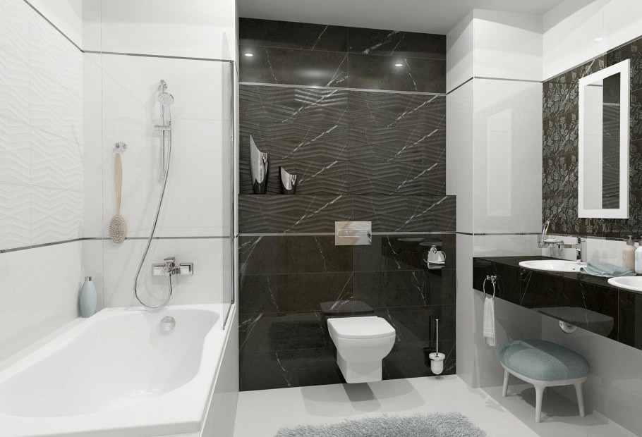 Керамическая плитка Geneva Black Wall 01