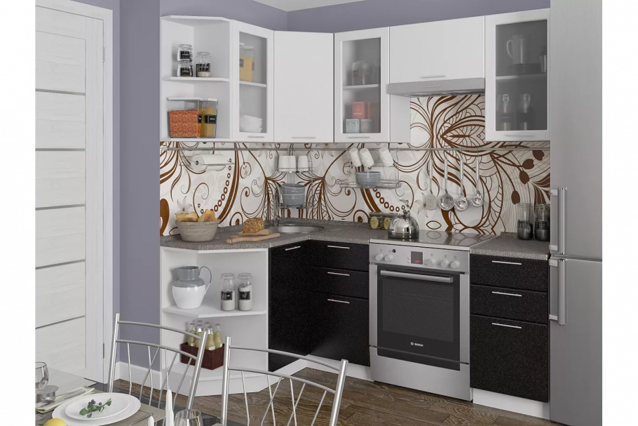 Кухня Vivat Валерия-м черный металлик