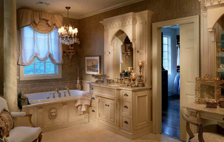 Интерьер ванной комнаты в викторианском стиле