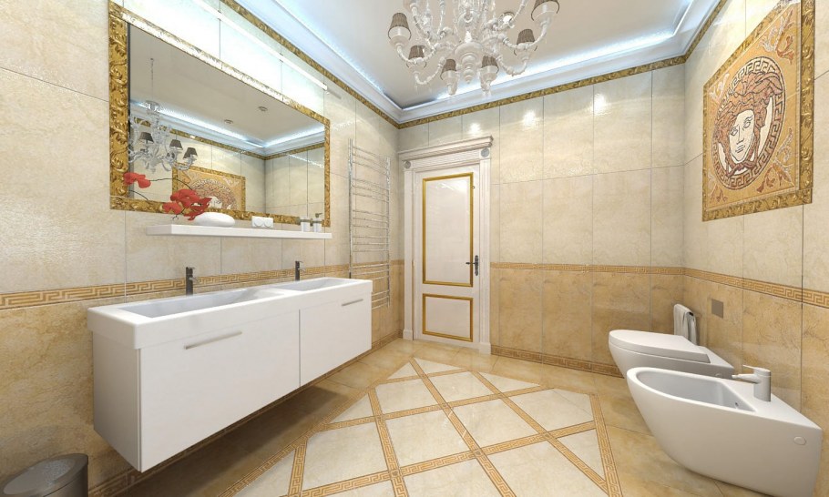 Проект санузла в классическом стиле