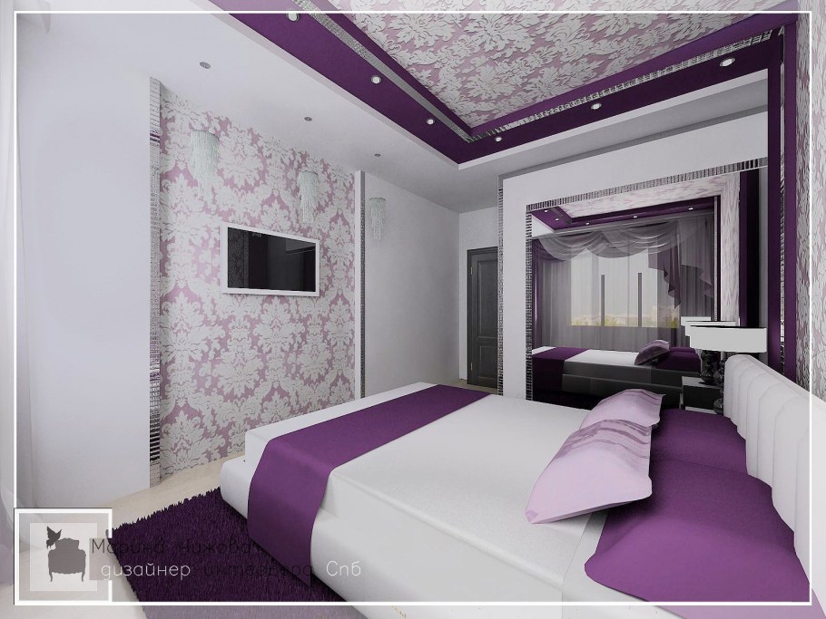 Дизайн потолка для спальни 16 кв.м