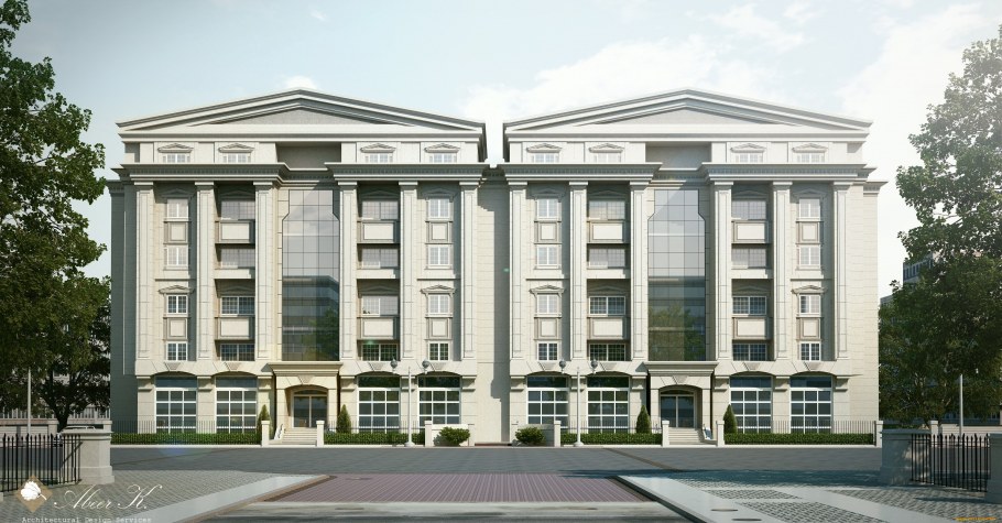 Фасад здания в стиле неоклассицизм