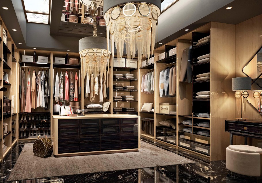 Освещение в гардеробной комнате