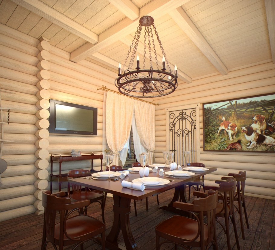 Обшивка потолка имитацией бруса