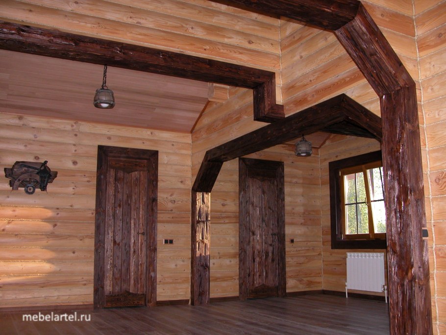 Потолок в оцилиндрованном доме