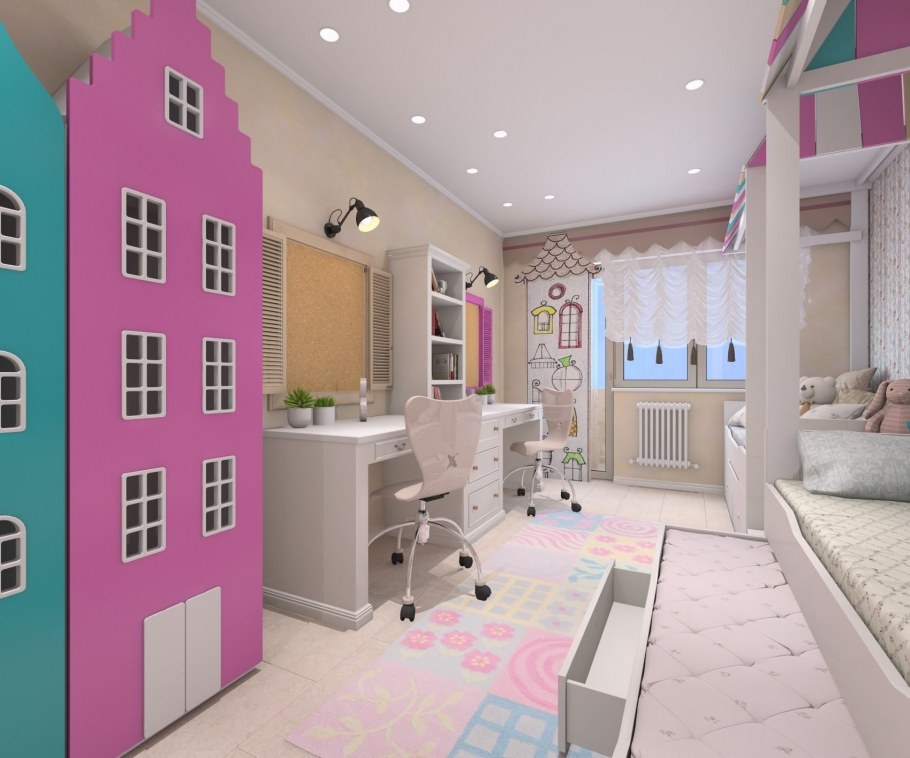 Спальня для девочек разного возраста