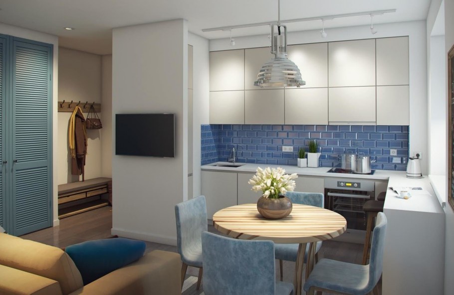 Кухня-гостиная 16м икеа