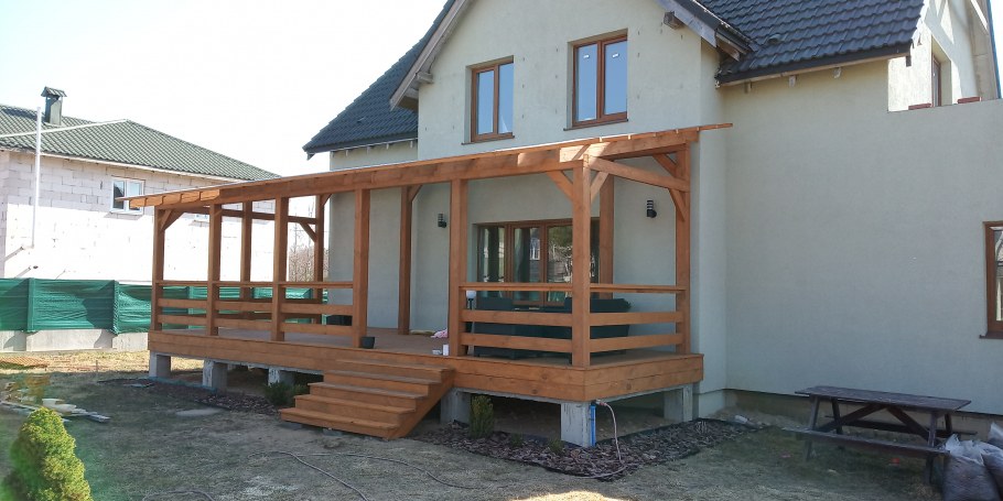 Беседка пристроенная к дому